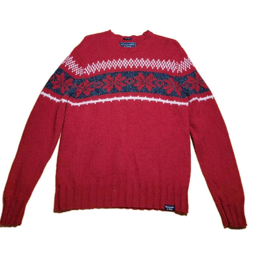 Vintage Y2K Abercrombie & Fitch Wool Sweater Men’s Size L Holiday/Christmas